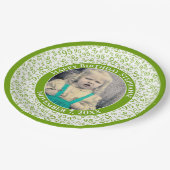 95 Uw foto Willekeurige nummer Patroon Groen/Wit Papieren Bordje (Gekanteld)