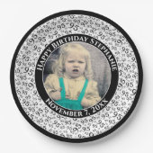 95 Uw foto Willekeurige nummerpatroon zwart/wit Papieren Bordje (Voorkant)