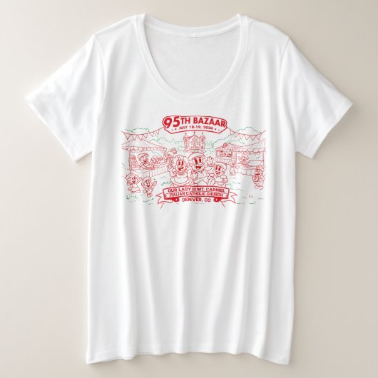 95e Bazaar Women's Grote Maat T-shirt (Design voorkant)