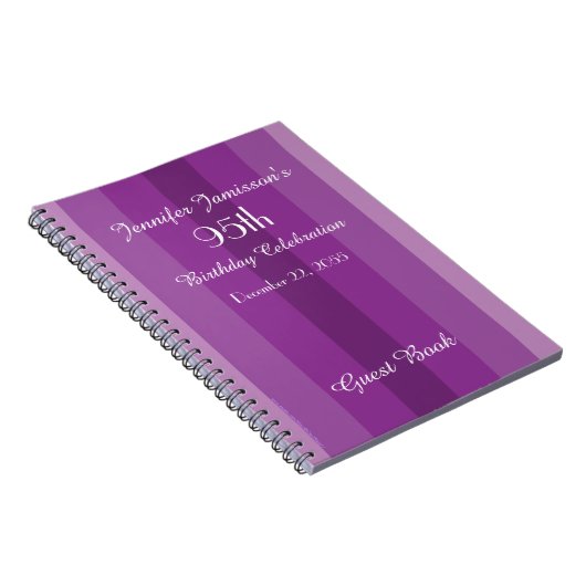 95e Birthday Party Guest Book Paars Notitieboek (Rechterzijde)