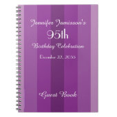95e Birthday Party Guest Book Paars Notitieboek (Voorkant)