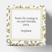 95e Dank u, gouden/witte nummerpatroon Bedankdoosjes (Bovenkant)