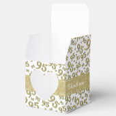 95e Dank u, gouden/witte nummerpatroon Bedankdoosjes (Geopend)