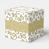 95e Dank u, gouden/witte nummerpatroon Bedankdoosjes (Achterkant)