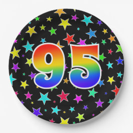 95e evenement: Vet, vun, kleurrijke regenboog 95 Papieren Bordje