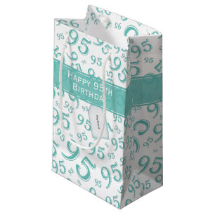 95e Happy Birthday Blauwgroen Random Number Patter Klein Cadeauzakje