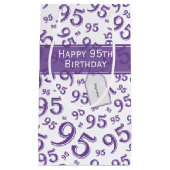 95e Happy Birthday Paars Random Number Pattern Klein Cadeauzakje (Voorkant)
