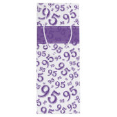 95e Happy Birthday Paars Random Number Pattern Wijn Cadeautas (Achterkant)