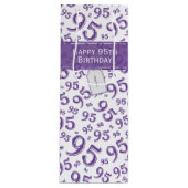 95e Happy Birthday Paars Random Number Pattern Wijn Cadeautas (Voorkant)
