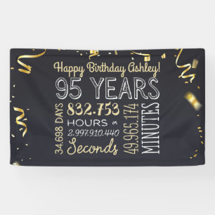 95e jaarbanner - 95 jaar in uren en seconden spandoek