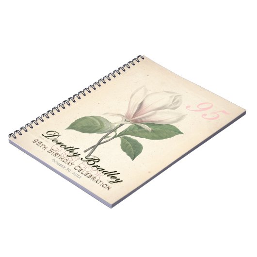 95e jaarfeesten Magnolia Custom Guest Book Notitieboek (Linkerzijde)