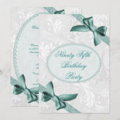 95e Partij bij de Schade en Bows Birthday Kaart (Voorkant / Achterkant)