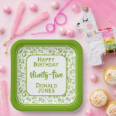 95e Partij Willekeurige Nummer Patroon Groen/Wit Papieren Bordje (Feest)