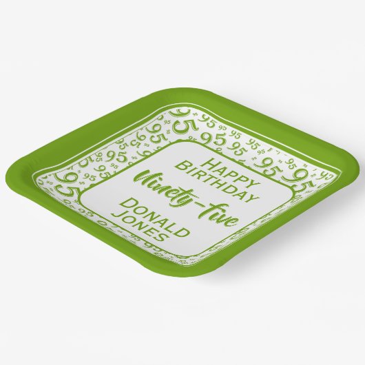 95e Partij Willekeurige Nummer Patroon Groen/Wit Papieren Bordje (Gebogen)