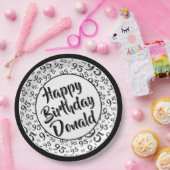 95e Partij Willekeurige Nummer Patroon Zwart/Wit Papieren Bordje (Feest)