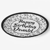 95e Partij Willekeurige Nummer Patroon Zwart/Wit Papieren Bordje (Gekanteld)