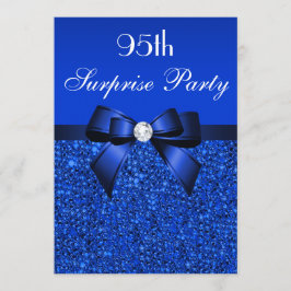 95e Surprise Party Royal Blue Sequins en Bow Kaart