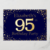 95e uitnodiging tot Folie van de verjaardagspartij (Voorkant)