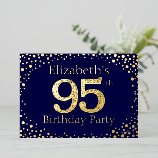 95e uitnodiging tot Folie van de verjaardagspartij (Staand Voorkant)