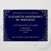 95e uitnodiging tot Folie van de verjaardagspartij (Achterkant)