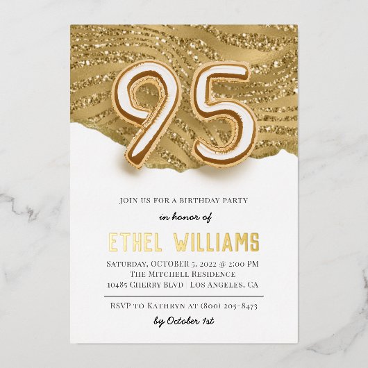 95e uitnodiging van de Birthday Party (Voorkant)