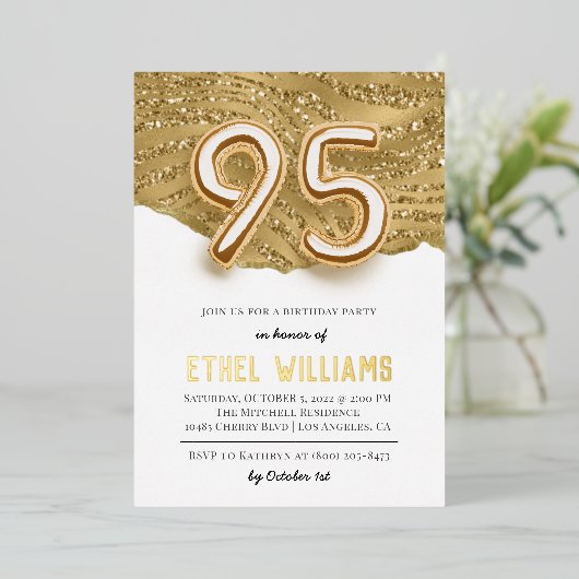 95e uitnodiging van de Birthday Party (Staand Voorkant)