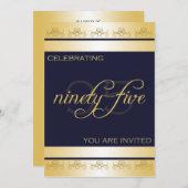 95e uitnodiging van de Birthday Party in Blue & Go (Voorkant / Achterkant)