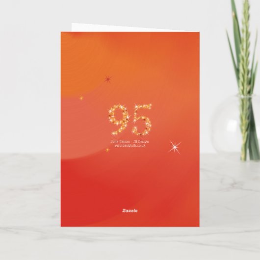 95e verjaardag - 95 in sterren - rood - 95 jaar kaart (Achterkant)