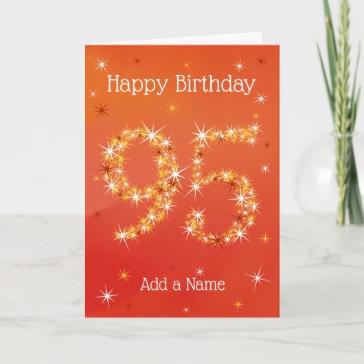 95e verjaardag - 95 in sterren - rood - 95 jaar kaart (Voorkant)