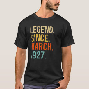 95e verjaardag 95 jaar oude legende sinds maart 19 t-shirt