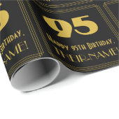 95e verjaardag - Art Deco Geïnspireerde look "95" Cadeaupapier (Rol Hoek)