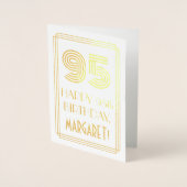 95e verjaardag - Art Deco geïnspireerde look "95" Folie Kaarten (Voorkant)