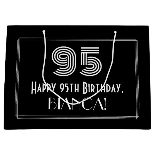 95e verjaardag — Art Deco Geïnspireerde look "95"  Groot Cadeauzakje (Voorkant)