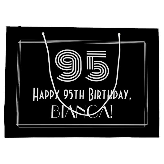 95e verjaardag — Art Deco Geïnspireerde look "95"  Groot Cadeauzakje (Achterkant)