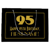 95e verjaardag — Art Deco Geïnspireerde look "95" Groot Cadeauzakje (Achterkant)