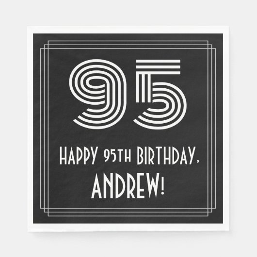 95e verjaardag: Art Deco Geïnspireerde look "95" + Servet (Voorkant)