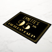 95e verjaardag: Art Deco Kijk "95", met naam Folie Uitnodiging (Gedraaid)