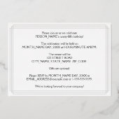 95e verjaardag — Art Deco Kijk "95" + Naam Folie Uitnodiging (Achterkant)