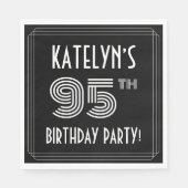 95e verjaardag: Art Deco Style + aangepaste naam Servet (Voorkant)