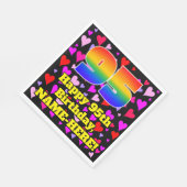 95e verjaardag: Beeldende harten Patroon, Regenboo Servet (Hoek)