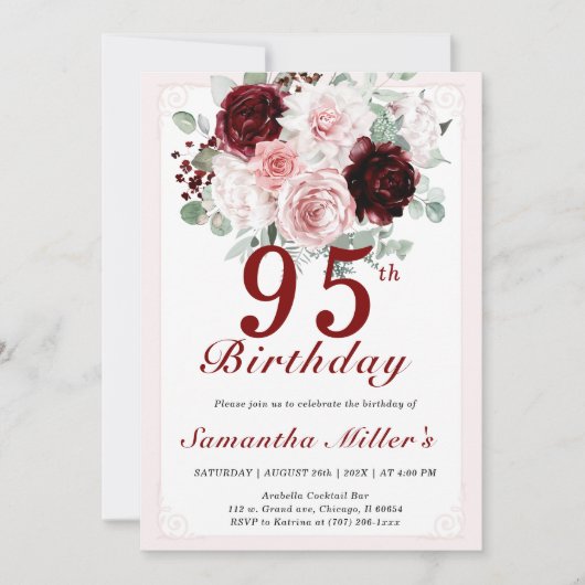 95e verjaardag Bewerkbare Sjablonen Kaart (Voorkant)