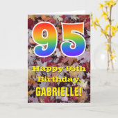95e verjaardag; bijtende herfst; regenboog "95" kaart (Gele Bloem)