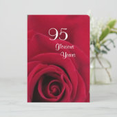 95e verjaardag!-Diepe rode roze Kaart (Staand voorkant)