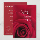 95e verjaardag!-Diepe rode roze Kaart (Voorkant / Achterkant)