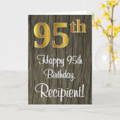 95e verjaardag: Elegant Faux Gold Kijk #, Faux Woo Kaart (Gele Bloem)