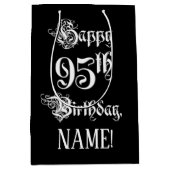 95e verjaardag: Fancy, elegant script + aangepaste Medium Cadeauzakje (Voorkant)