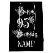 95e verjaardag: Fancy, elegant script + aangepaste Medium Cadeauzakje (Achterkant)