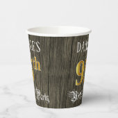95e verjaardag — Faux Gold & Faux Wood Papieren Bekers (Links)
