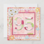 95e verjaardag feest scrapbooking stijl kaart (Voorkant)