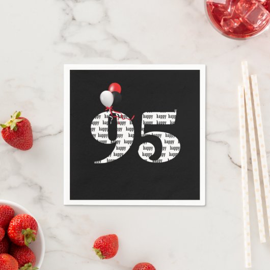 95e verjaardag feestballonnen servet (Insitu)